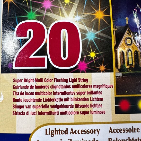 Lemax Village Lights Battery 20 Super Bright Multi Color Flashing Light String - Picture 5 of 14